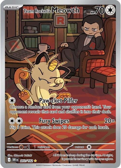 Destined Rivals Team Rocket's Meowth #203/182